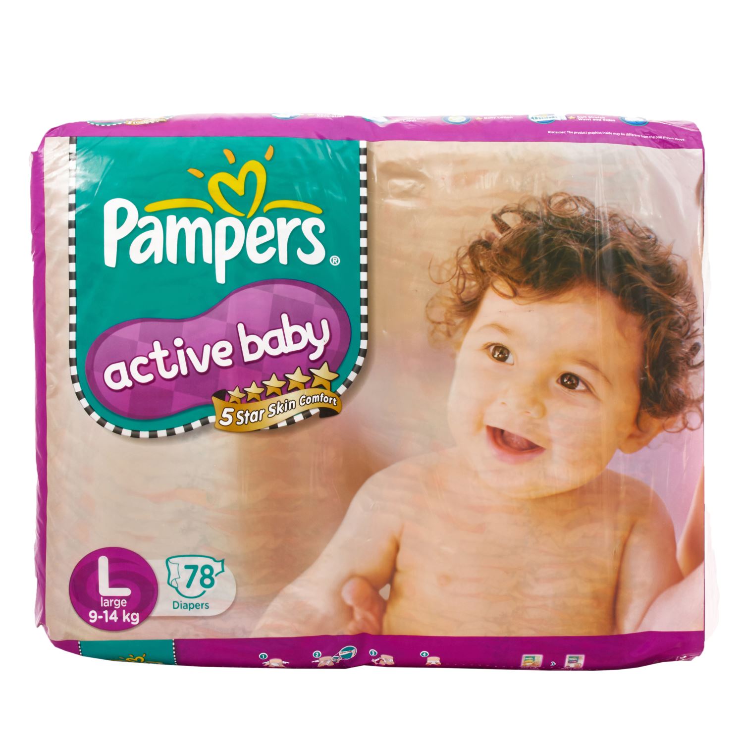 pampers active baby large 78